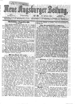 Neue Augsburger Zeitung Donnerstag 18. Februar 1864