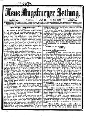 Neue Augsburger Zeitung Samstag 2. April 1864
