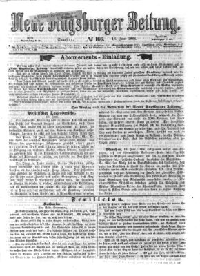 Neue Augsburger Zeitung Samstag 18. Juni 1864