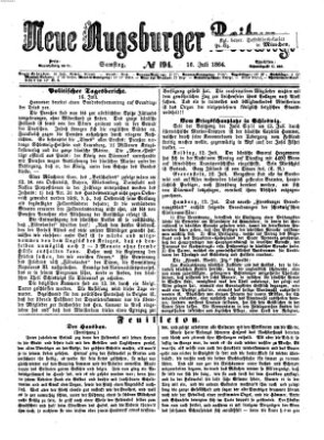 Neue Augsburger Zeitung Samstag 16. Juli 1864