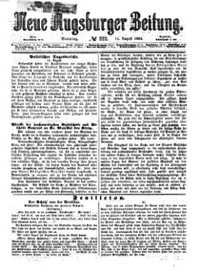 Neue Augsburger Zeitung Sonntag 14. August 1864