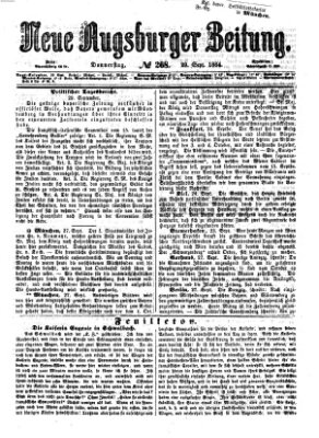 Neue Augsburger Zeitung Donnerstag 29. September 1864