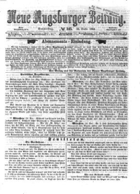 Neue Augsburger Zeitung Donnerstag 15. Dezember 1864