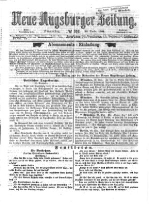 Neue Augsburger Zeitung Donnerstag 22. Dezember 1864