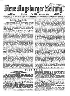 Neue Augsburger Zeitung Dienstag 27. Dezember 1864