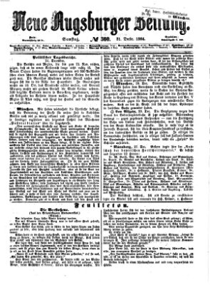Neue Augsburger Zeitung Samstag 31. Dezember 1864