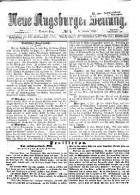Neue Augsburger Zeitung Donnerstag 5. Januar 1865