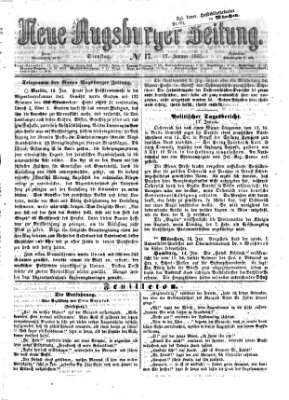 Neue Augsburger Zeitung Dienstag 17. Januar 1865
