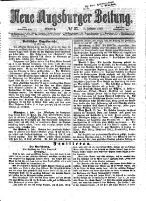 Neue Augsburger Zeitung Montag 6. Februar 1865