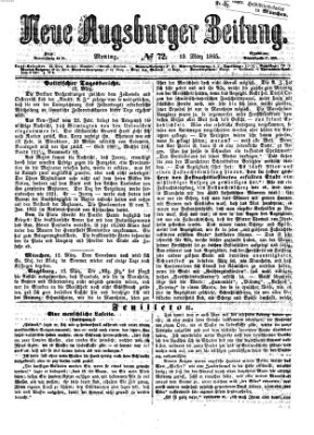 Neue Augsburger Zeitung Montag 13. März 1865