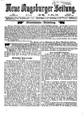Neue Augsburger Zeitung Freitag 31. März 1865