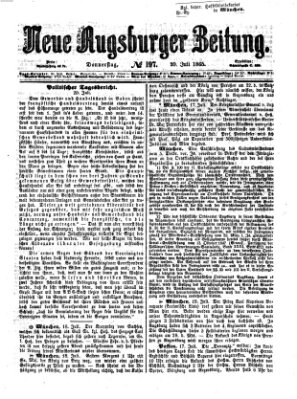 Neue Augsburger Zeitung Donnerstag 20. Juli 1865