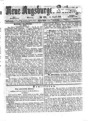 Neue Augsburger Zeitung Montag 14. August 1865