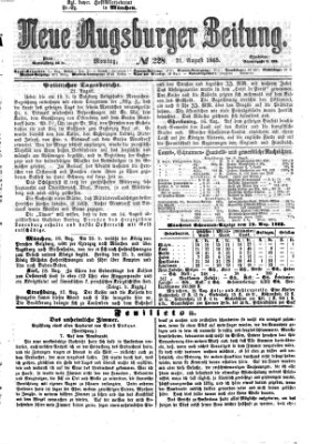 Neue Augsburger Zeitung Montag 21. August 1865