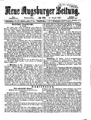 Neue Augsburger Zeitung Donnerstag 31. August 1865