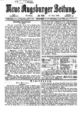 Neue Augsburger Zeitung Dienstag 12. September 1865