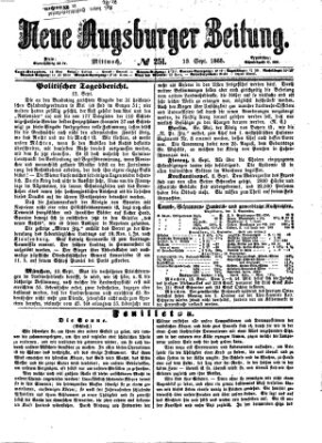 Neue Augsburger Zeitung Mittwoch 13. September 1865