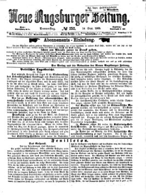 Neue Augsburger Zeitung Donnerstag 14. September 1865