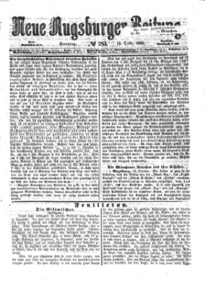 Neue Augsburger Zeitung Sonntag 15. Oktober 1865