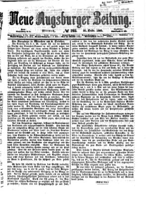 Neue Augsburger Zeitung Mittwoch 25. Oktober 1865