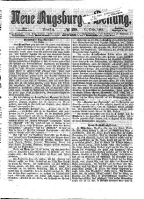Neue Augsburger Zeitung Dienstag 31. Oktober 1865