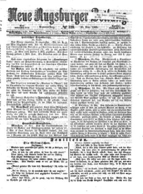 Neue Augsburger Zeitung Donnerstag 30. November 1865