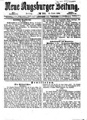 Neue Augsburger Zeitung Freitag 15. Dezember 1865