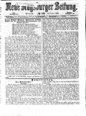 Neue Augsburger Zeitung Mittwoch 20. Dezember 1865