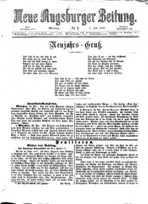 Neue Augsburger Zeitung Montag 1. Januar 1866