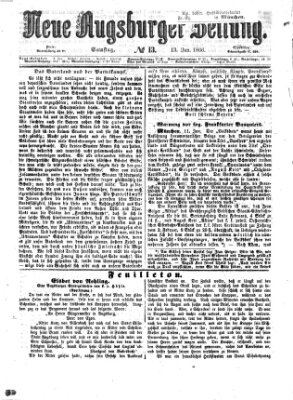 Neue Augsburger Zeitung Samstag 13. Januar 1866