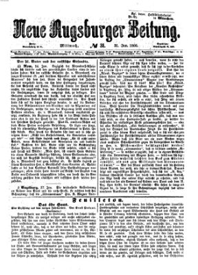 Neue Augsburger Zeitung Mittwoch 31. Januar 1866