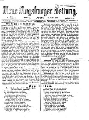 Neue Augsburger Zeitung Samstag 14. April 1866