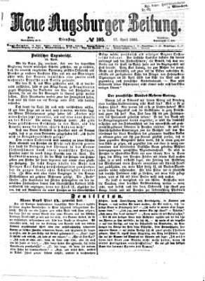 Neue Augsburger Zeitung Dienstag 17. April 1866