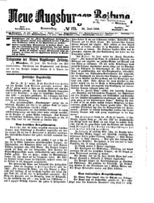 Neue Augsburger Zeitung Donnerstag 28. Juni 1866