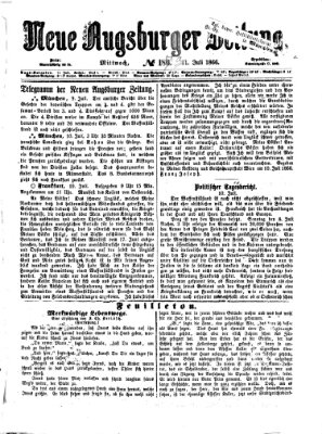 Neue Augsburger Zeitung Mittwoch 11. Juli 1866