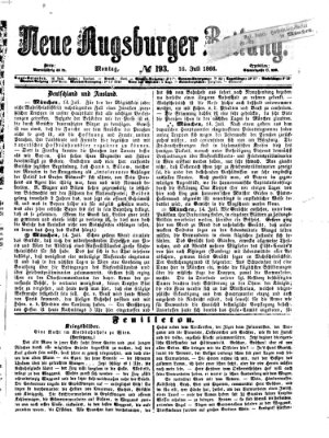 Neue Augsburger Zeitung Montag 16. Juli 1866