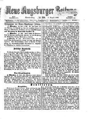 Neue Augsburger Zeitung Donnerstag 2. August 1866