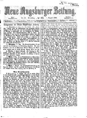 Neue Augsburger Zeitung Dienstag 7. August 1866