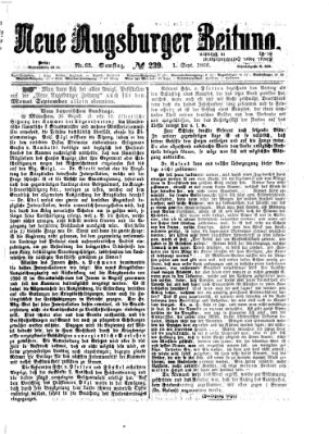 Neue Augsburger Zeitung Samstag 1. September 1866