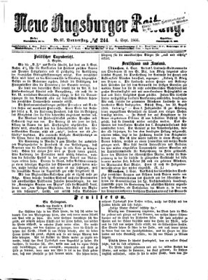 Neue Augsburger Zeitung Donnerstag 6. September 1866