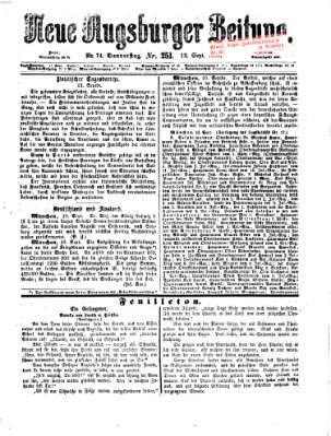 Neue Augsburger Zeitung Donnerstag 13. September 1866