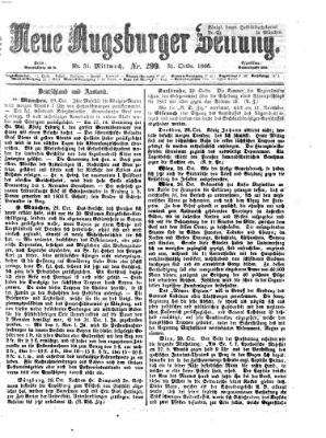 Neue Augsburger Zeitung Mittwoch 31. Oktober 1866