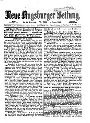 Neue Augsburger Zeitung Sonntag 4. November 1866