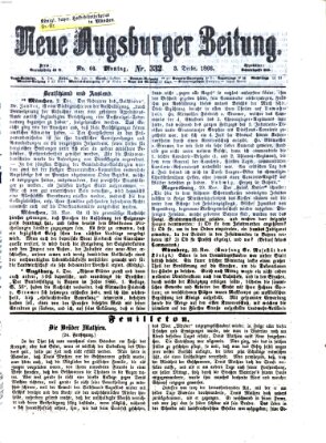 Neue Augsburger Zeitung Montag 3. Dezember 1866