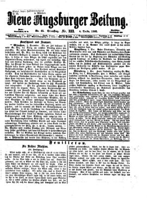 Neue Augsburger Zeitung Dienstag 4. Dezember 1866