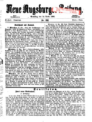 Neue Augsburger Zeitung Samstag 22. Dezember 1866