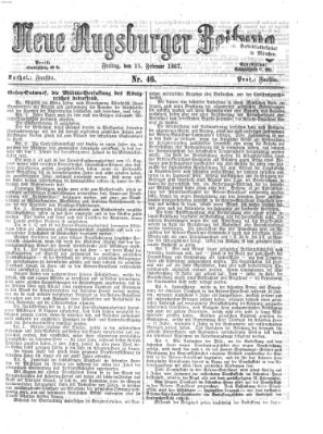 Neue Augsburger Zeitung Freitag 15. Februar 1867