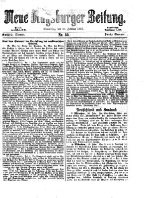 Neue Augsburger Zeitung Donnerstag 21. Februar 1867