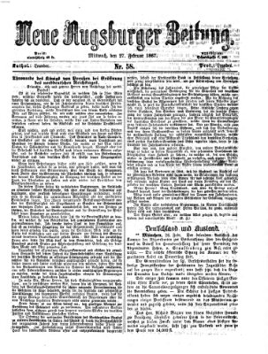 Neue Augsburger Zeitung Mittwoch 27. Februar 1867