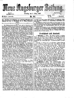 Neue Augsburger Zeitung Dienstag 5. März 1867
